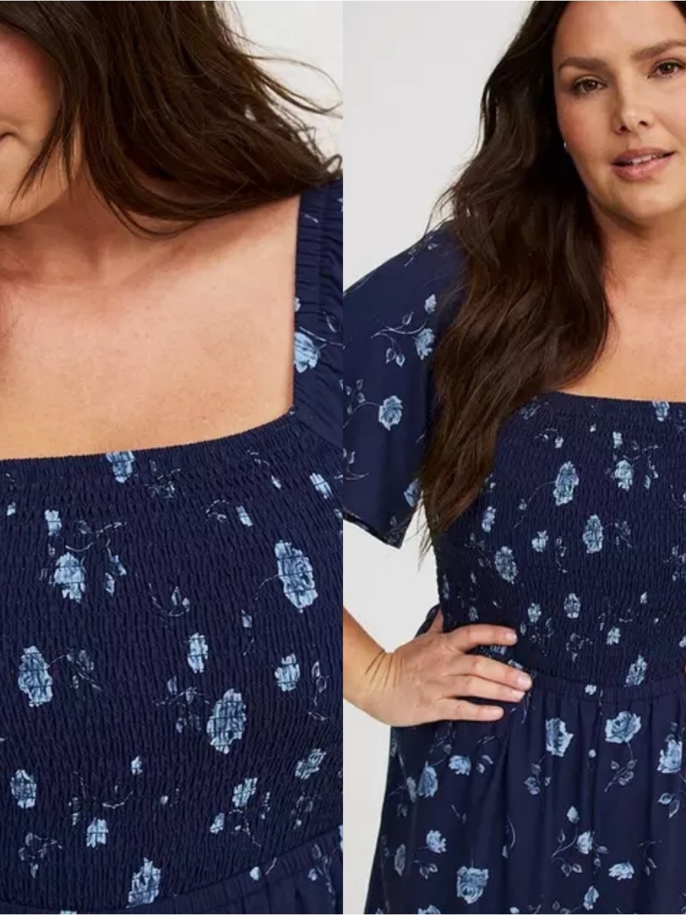 Torrid size 3X blue tossed floral rose flutter sleeve jumpsuit. - Picture 2 of 10